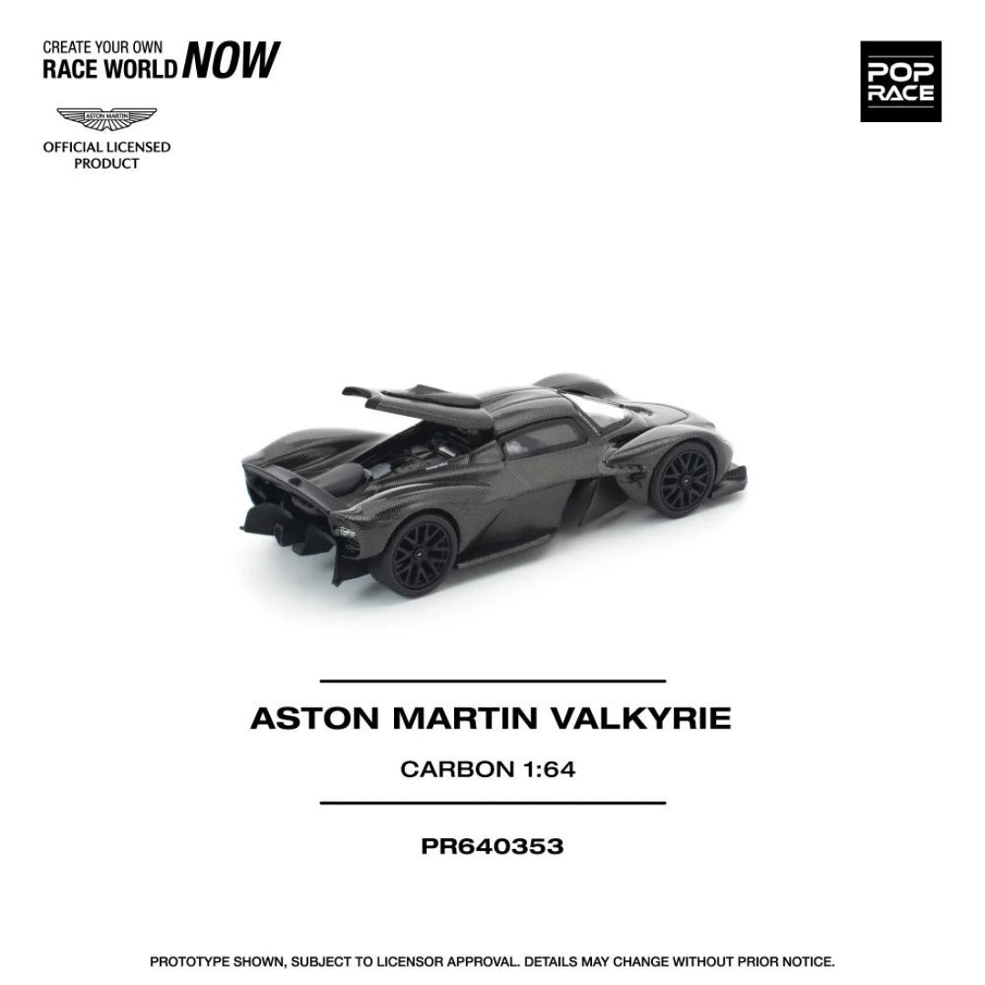 POP RACE Aston Martin Valkyrie Carbon Edition PR640353 1:64 Diecast Model Car