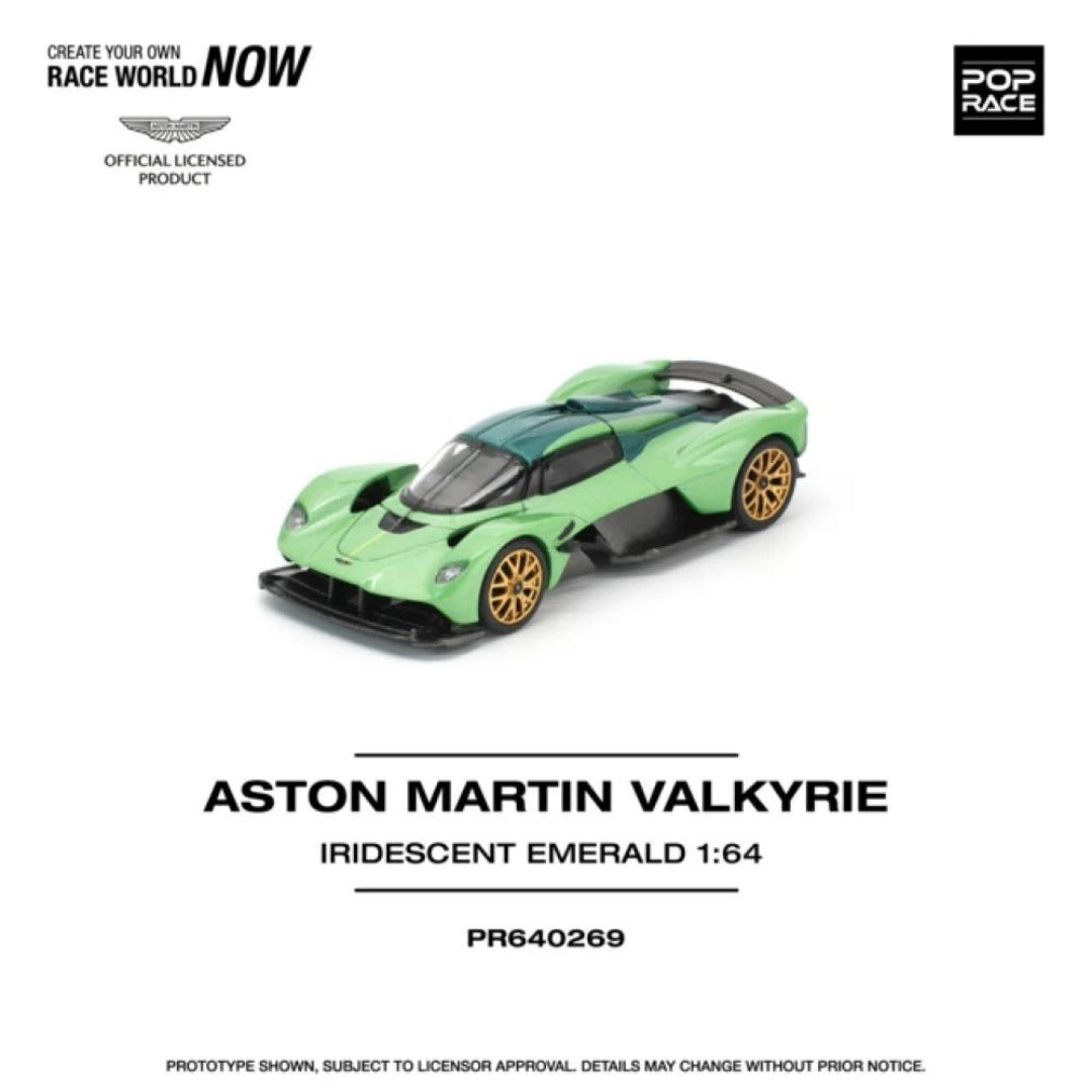 POP RACE Aston Martin Valkyrie Iridescent Emerald PR640269 1:64 Diecast Model Car