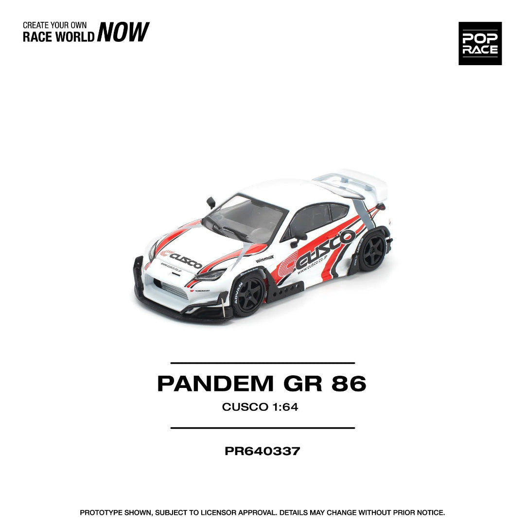 POP RACE PANDEM GR 86 CUSCO PR640337 1:64 Diecast Model Car