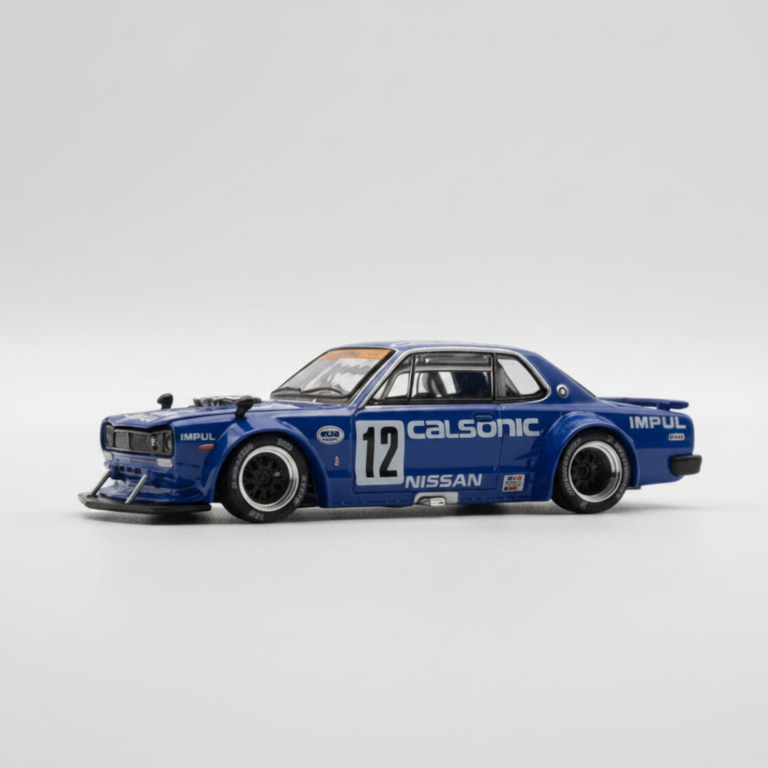 POP RACE Skyline GT-R V8 Drift Hakosuka Calsonic PR640114 1:64 Diecast Model