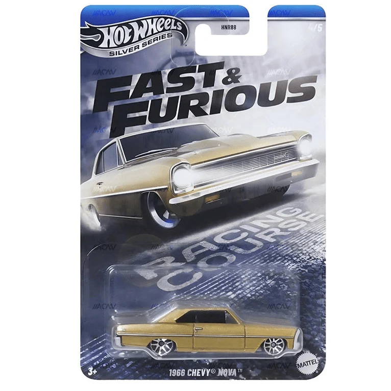 Hot Wheels 2025 Silver Series Fast and Furious Racing Course Cars 1:64 Scale - Set Of 5
