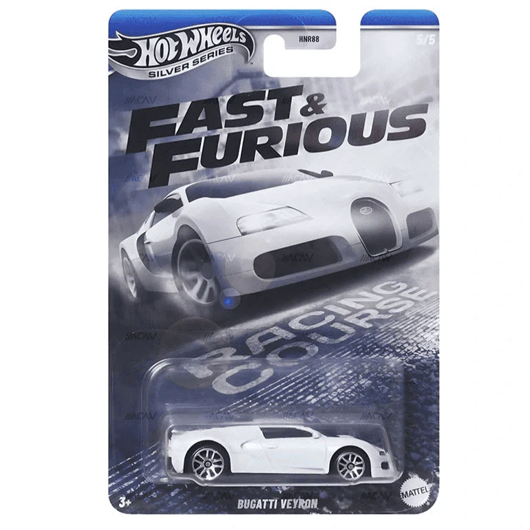Hot Wheels 2025 Silver Series Fast and Furious Racing Course Cars 1:64 Scale - Set Of 5