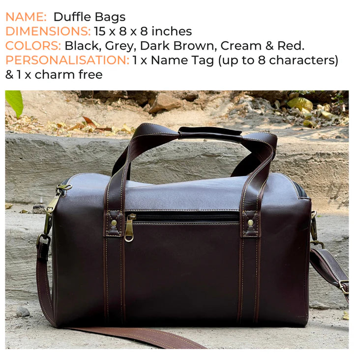 Personalised Duffle Bag With Charm - No COD Allowed On Personalised Product (Select From Drop Down Menu)