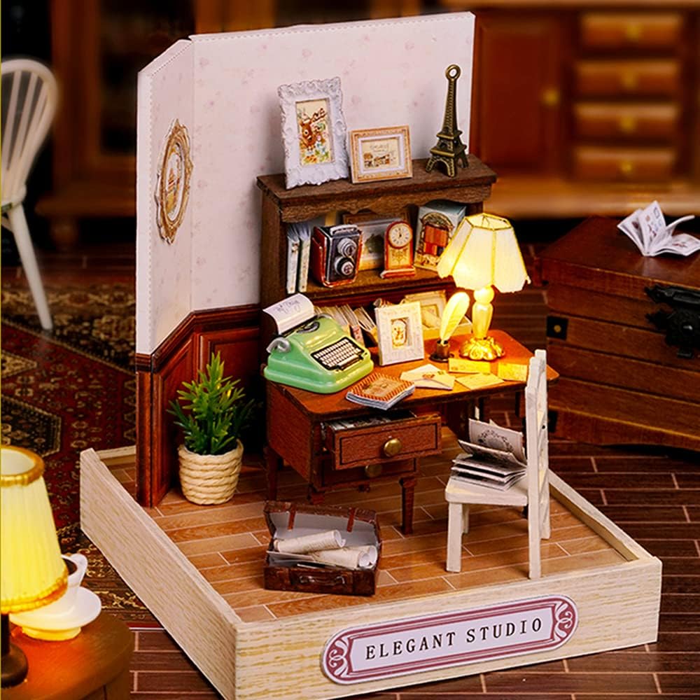 Cuteroom Diy Dollhouse - Corner of Happiness Series Miniature Kit - Elegant Studio
