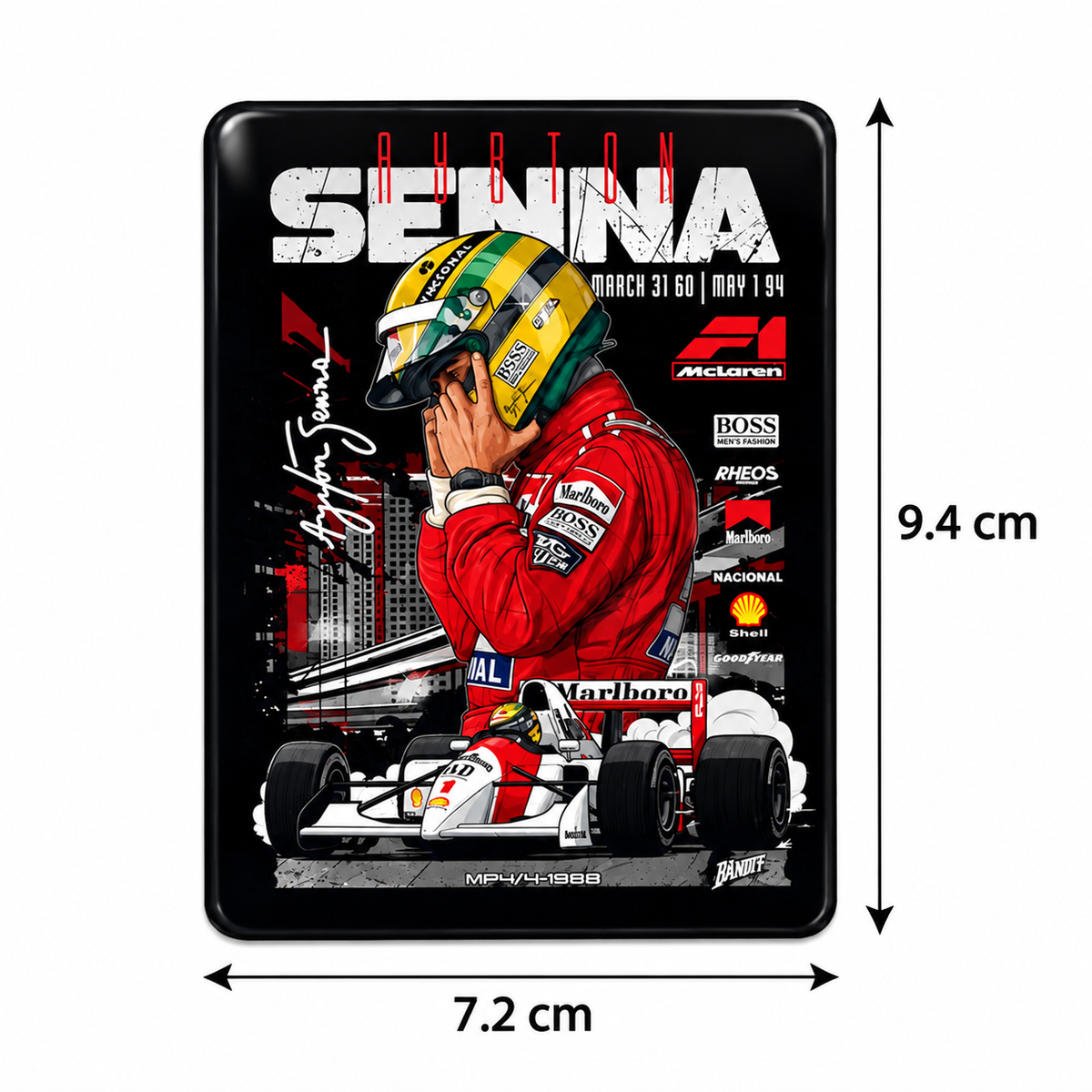 Racing Car Fridge Car Magnet – Ferrari, Porsche, Ayrton Senna & Michael Schumacher Designs | 9.4 × 7.2 cm