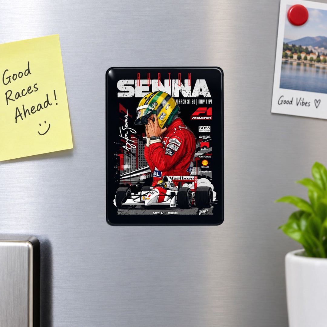 Racing Car Fridge Car Magnet – Ferrari, Porsche, Ayrton Senna & Michael Schumacher Designs | 9.4 × 7.2 cm