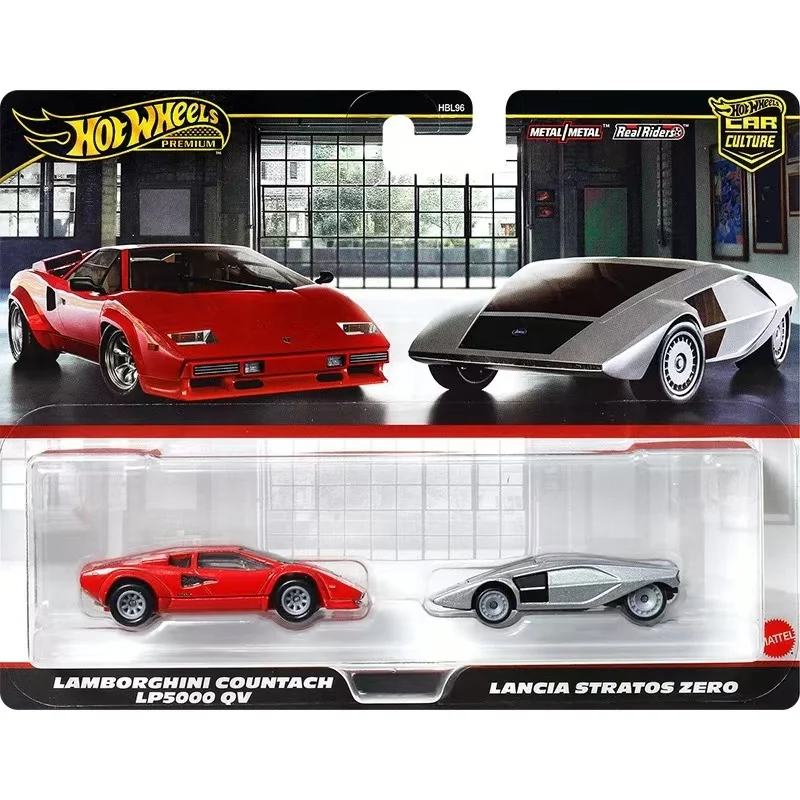 Hot Wheels premium 1/64 Car Culture Team Transport Lamborghini Countach LP5000 QV & Lancia Stratos Zero