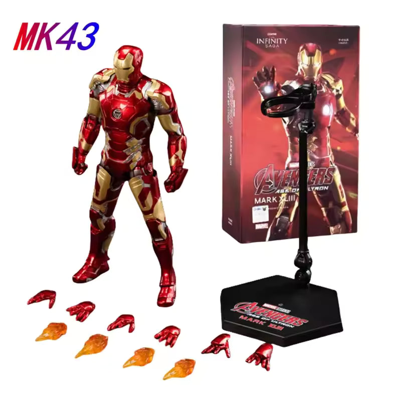 Marvel Studios Iron Man : The Infinity Saga 1:10 Scale Iron Man Mark MK43 Figure by ZD Toys (Size-7 Inch)