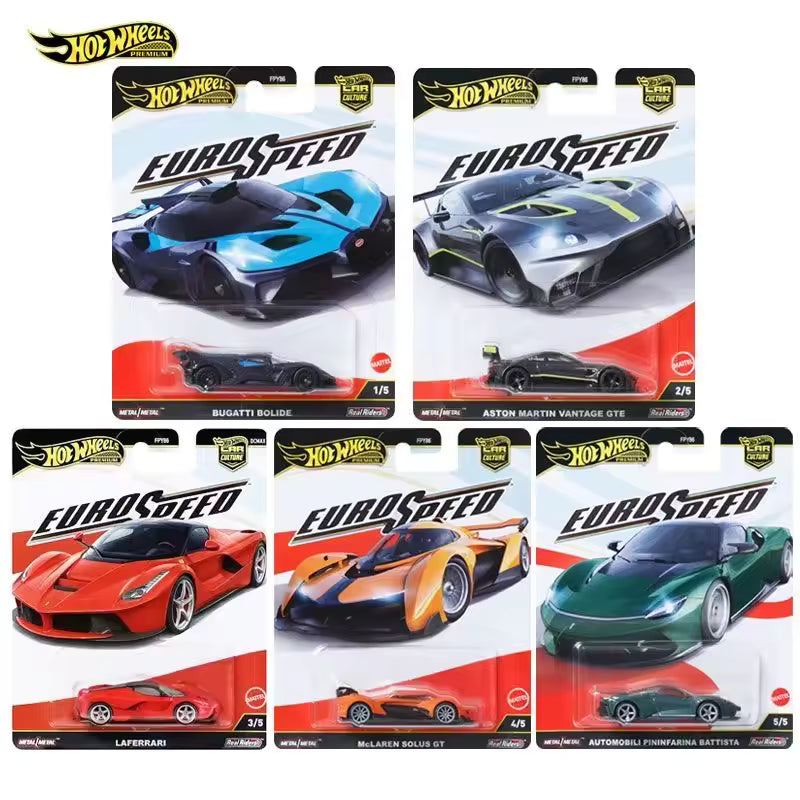 Hot Wheels Imported Premium 1/64 Car Culture Euro Speed Metal on Metal (Set of 5)