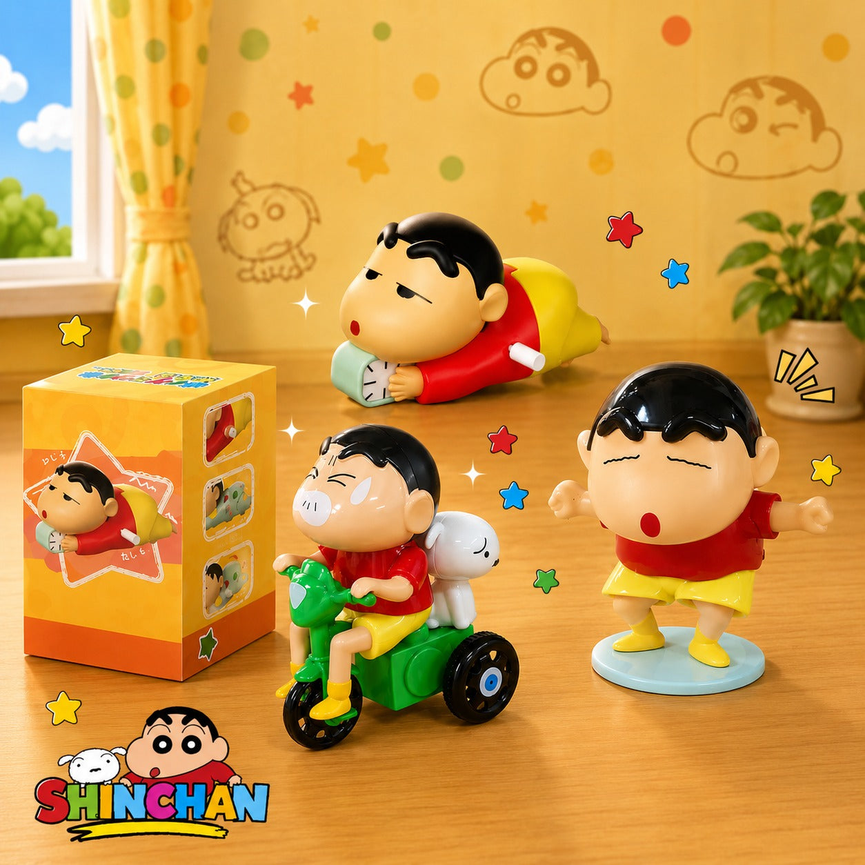 Shinchan Movable Set of 3 Action Figure Toys for Kids & Collectors
