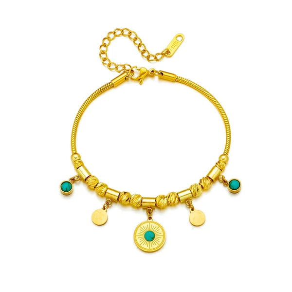 Turquoise Gem Azure Charm Bracelet