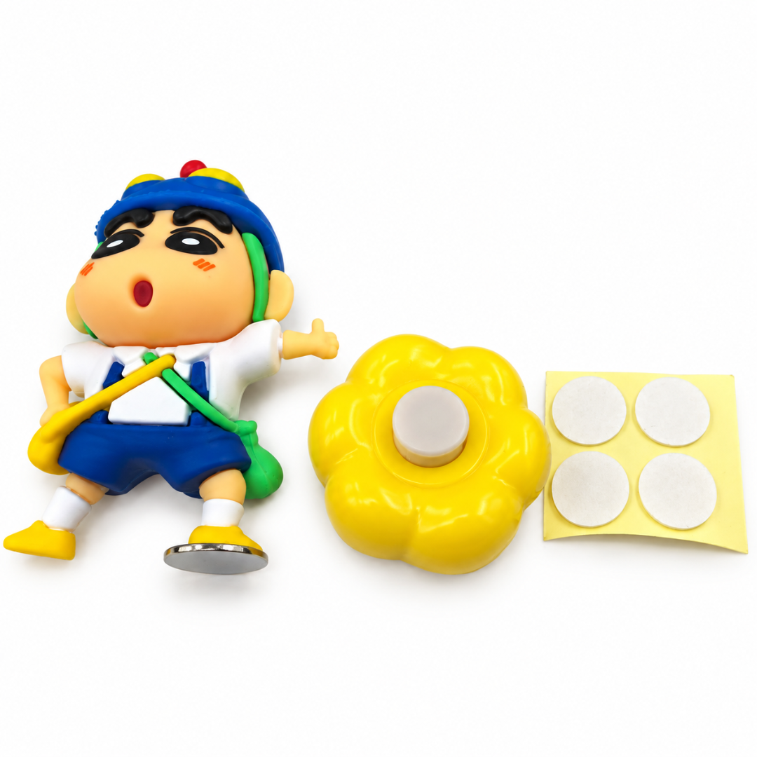 Shinchan Adventure Figure with Yellow Base – Collectible Display Toy 8.5 Cm Approx