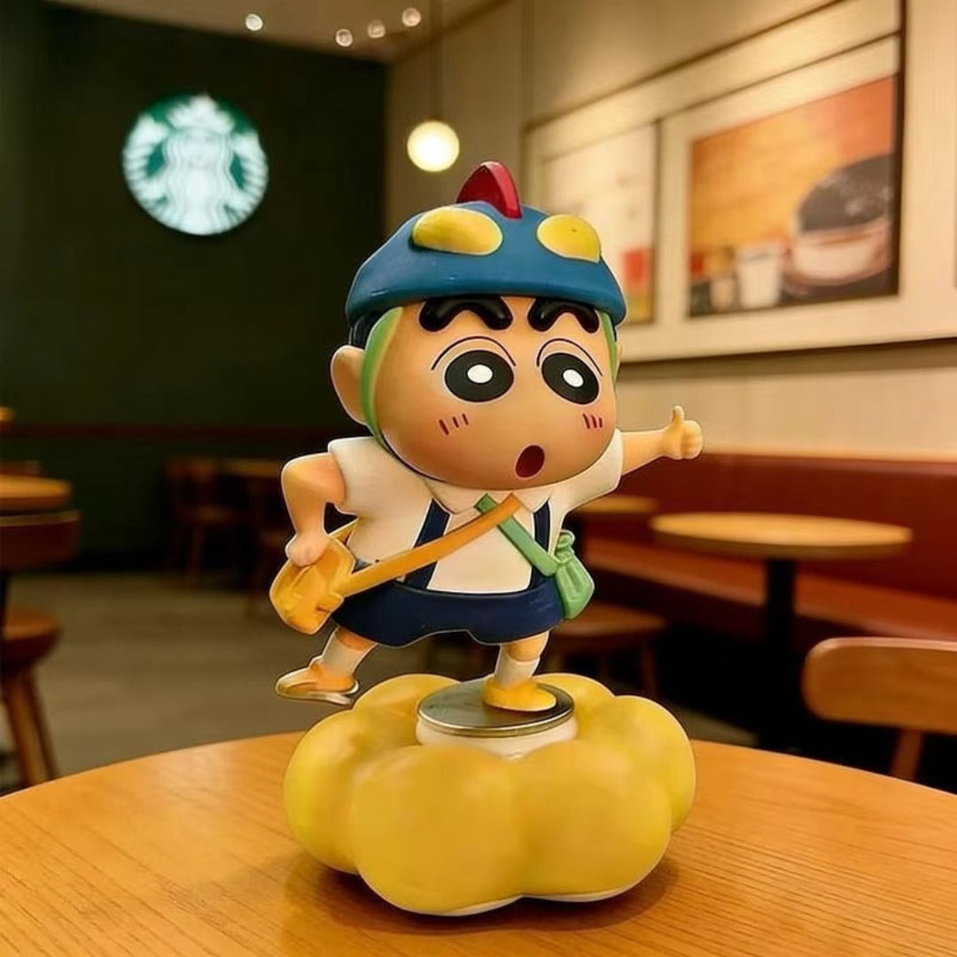 Shinchan Adventure Figure with Yellow Base – Collectible Display Toy 8.5 Cm Approx
