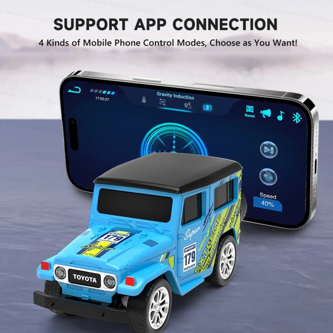 TRASPED 1:64 Mini RC Speed-Regulating Alloy Model Car – Blue