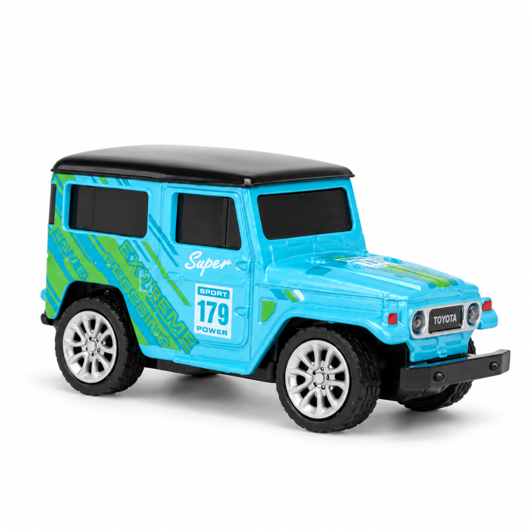 TRASPED 1:64 Mini RC Speed-Regulating Alloy Model Car – Blue