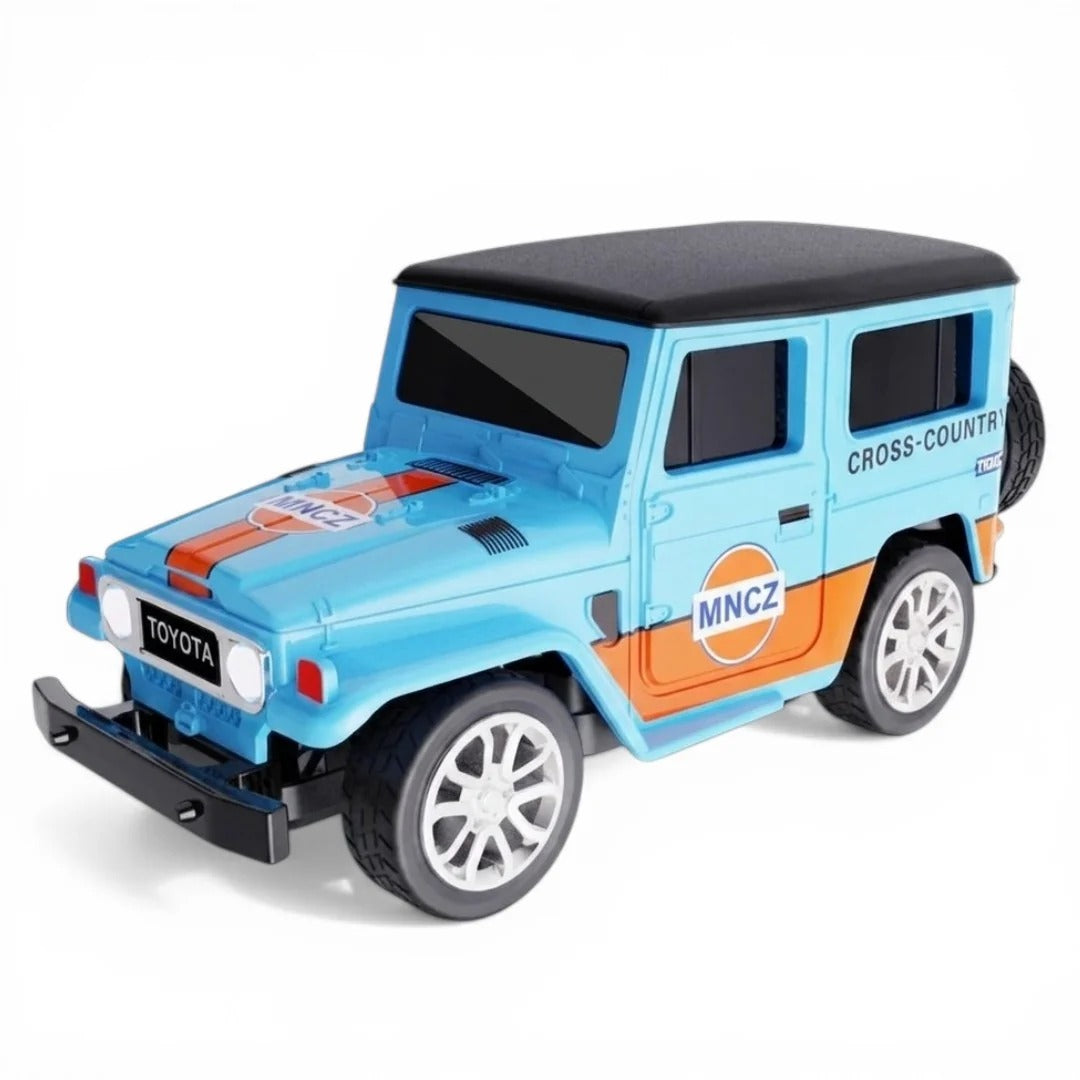 TRASPED 1:64 Mini R/C Speed-Regulating Alloy Model Car – Blue Cross-Country Edition