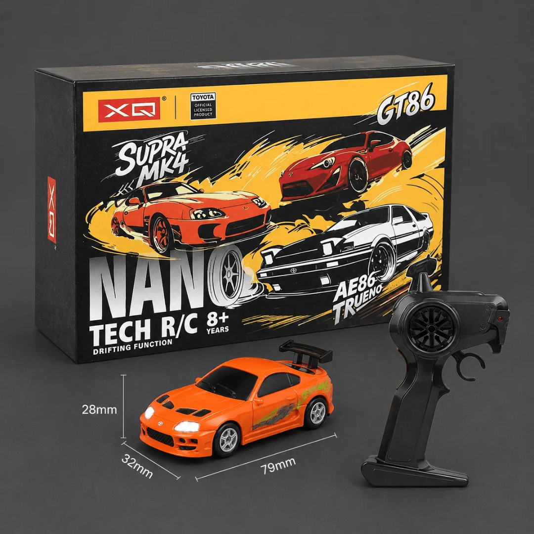 Toyota Supra MK4 Remote Control Drift Car with LED Headlights, Wireless Remote, Rec 1:64 Scale