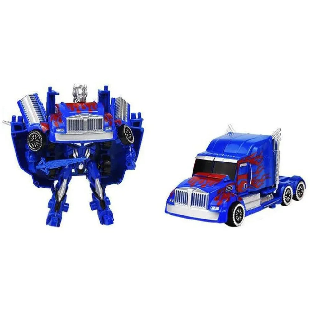 Transforming Robot Truck Toy 2-in-1 Truck to Robot Action Figure (Blue)