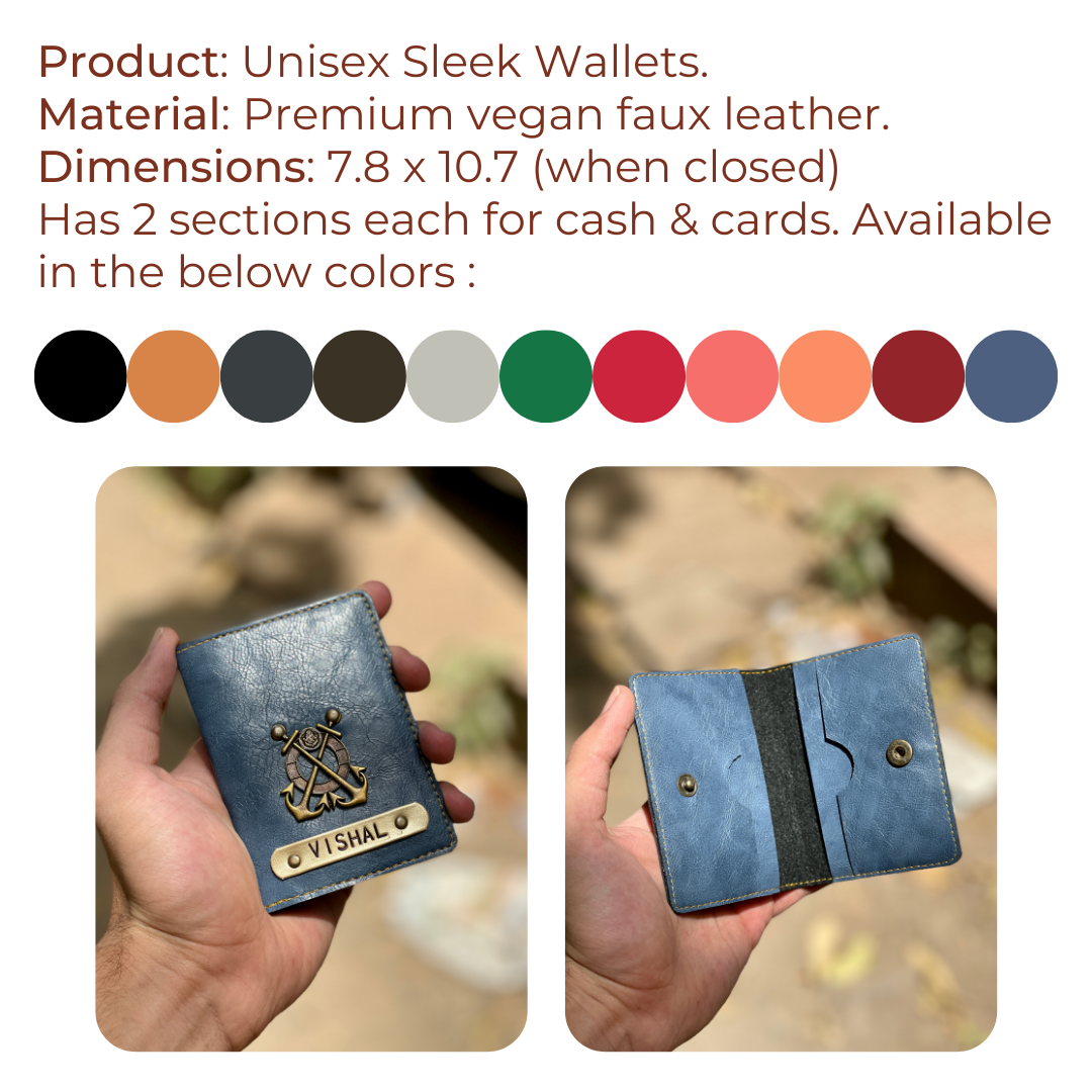 Personalised Unisex Sleek Wallets ( No Cod Allowed on this product ) -