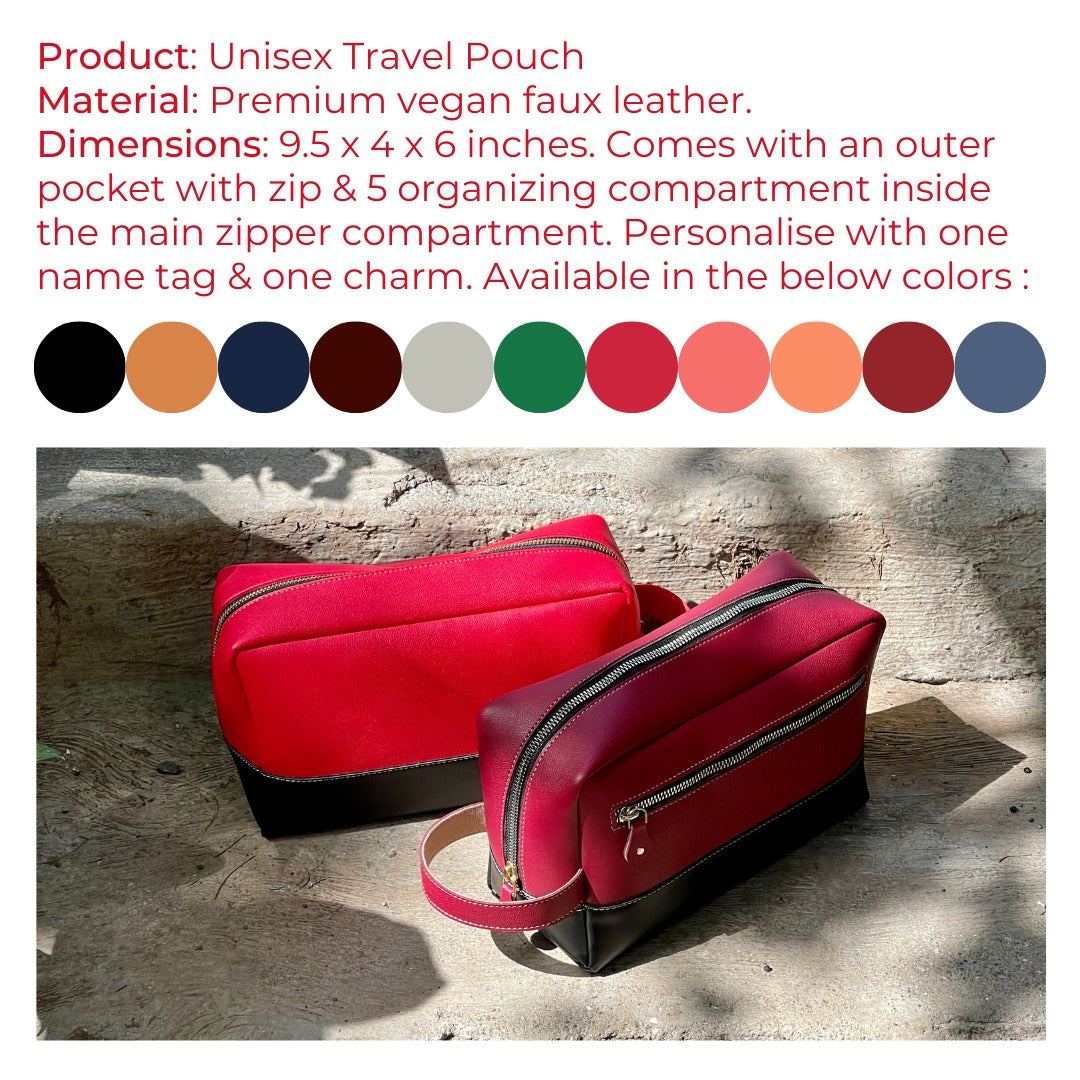Personalised Unisex Travel Pouches ( No Cod Allowed on this product ) - Prepaid Orders Only