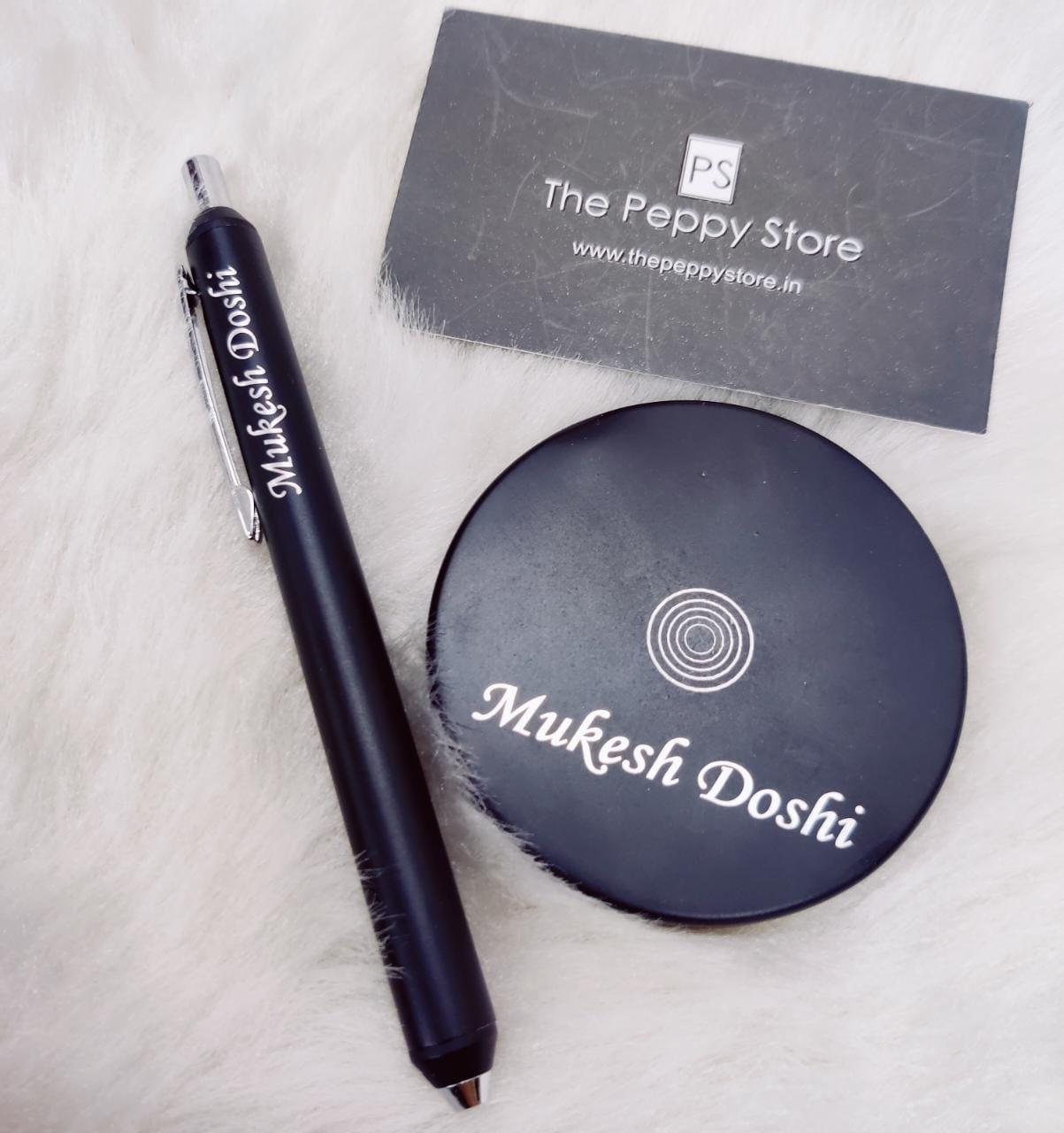 Personalized Magnetic Balancing Pen Set - Premium Black - Prepaid Orders Only (No Cod Allowed On Personalised Orders) - ThePeppyStore