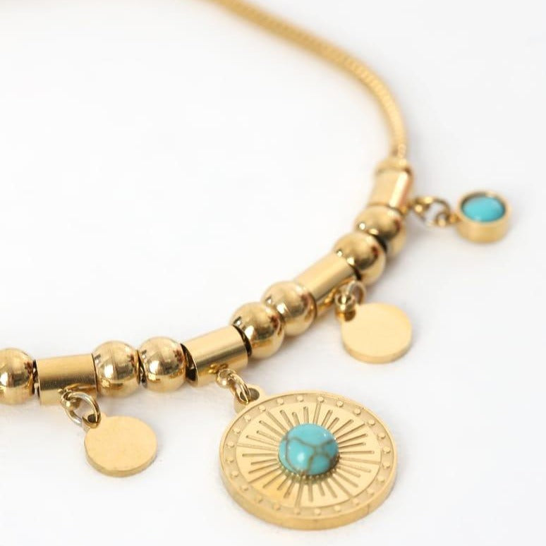Turquoise Gem Azure Charm Bracelet - ThePeppyStore