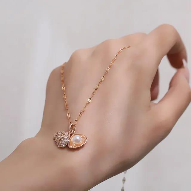 Shell Pearl Necklace - ThePeppyStore