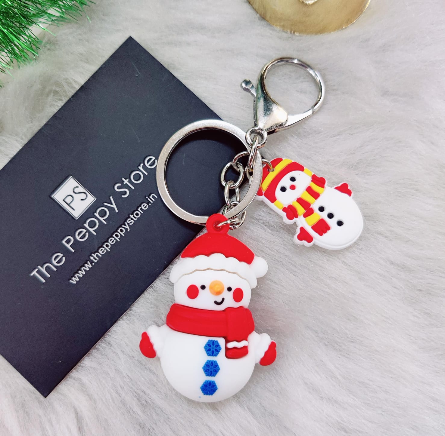 Christmas 2D Silicon Keychain With Bagcharm (Select From Drop Down Menu)