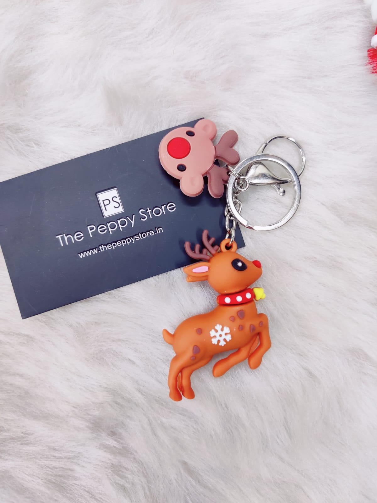 Christmas 2D Silicon Keychain With Bagcharm (Select From Drop Down Menu)