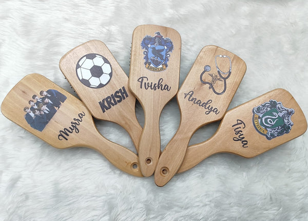 Personalised Wooden Hair Brush (No Cod Allowed On This Product) - Prepaid Orders Only