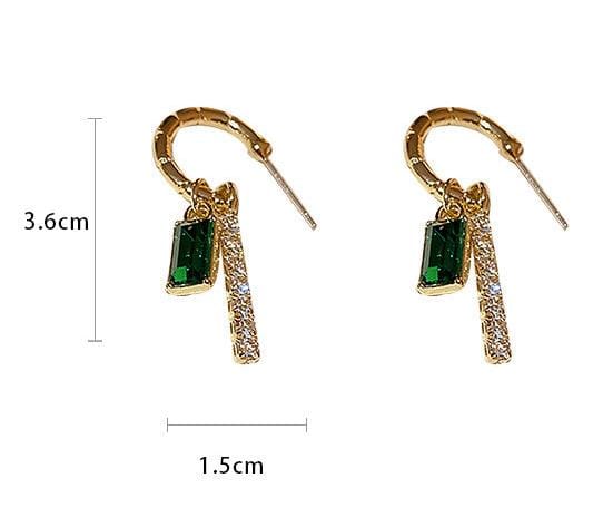 Emerald Drop Stud Earrings
