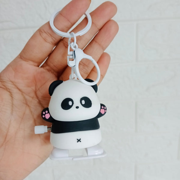 Cute Panda Windup Silicon Keychain With Bagcharm (Choose From Drop Down Menu)