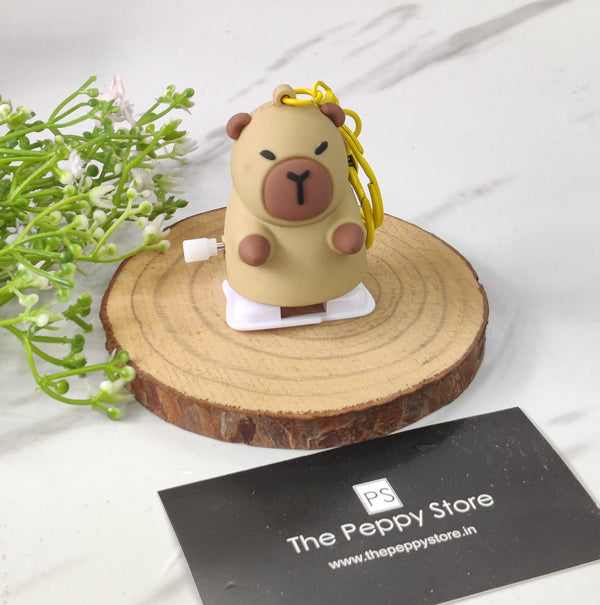 Cute Bear Windup Silicon Keychain With Bagcharm