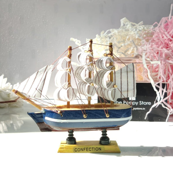 Confection - Home Decorative Wooden Sailing Ship Showpiece for Home & Office (Red&White) - (Select From Drop Down Menu)