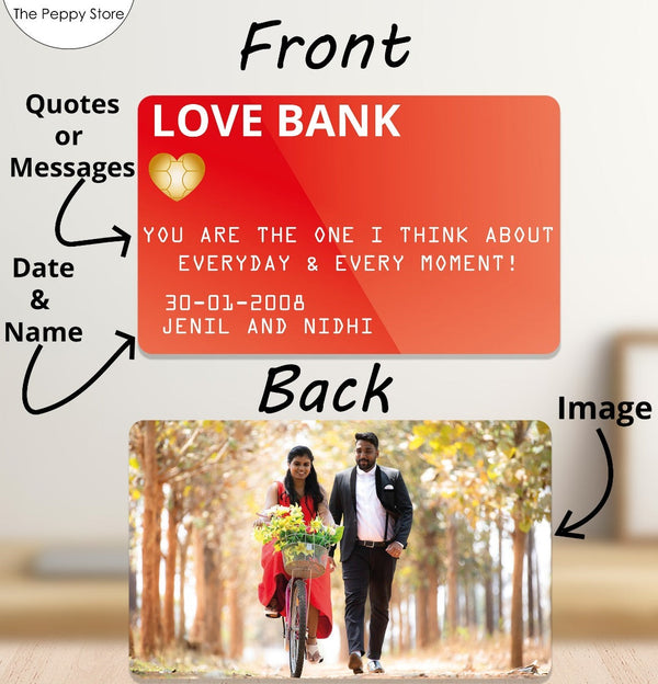 Personalised Love Bank Wallet Card (No Cod Allowed On This Product) - Prepaid Orders Only