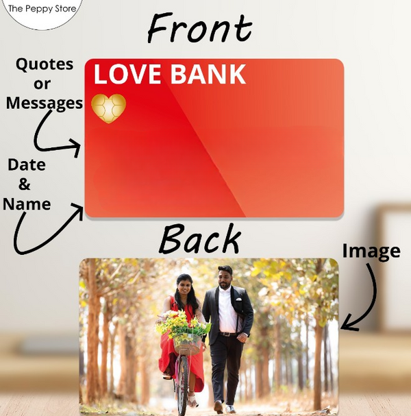 Personalised Love Bank Wallet Card (No Cod Allowed On This Product) - Prepaid Orders Only