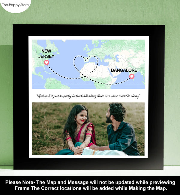 Personalised Location Frame - Black (NO COD on This Product) - Prepaid Orders Only