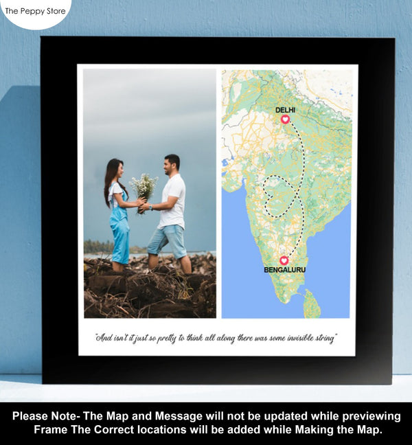 Personalised Location Frame - Black (NO COD on This Product) - Prepaid Orders Only