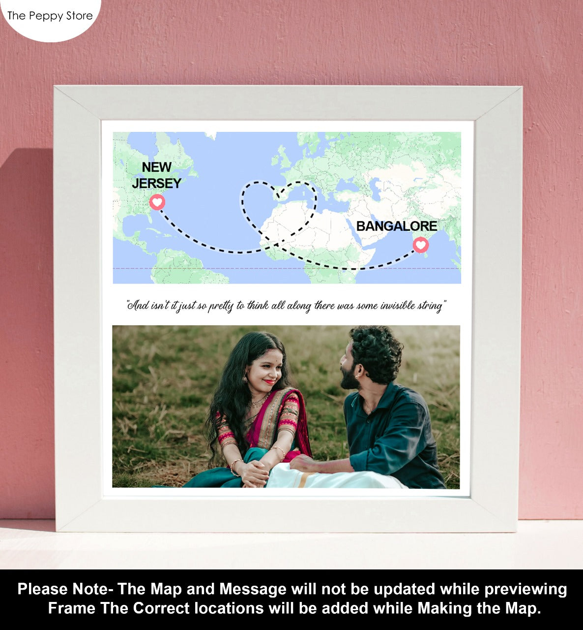 Personalised Location Frame - White (NO COD on This Product) - Prepaid Orders Only