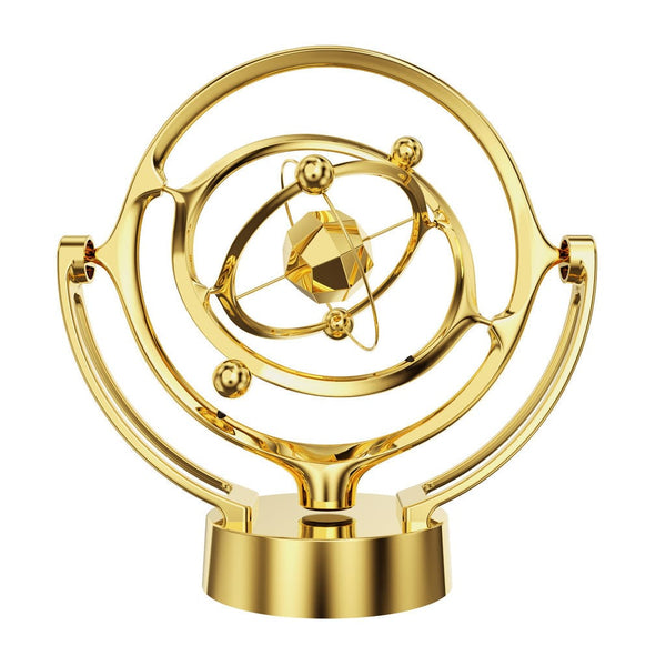 Perpetual Motion Swing Sphere Collectable Show Piece - Battery And Usb - Golden