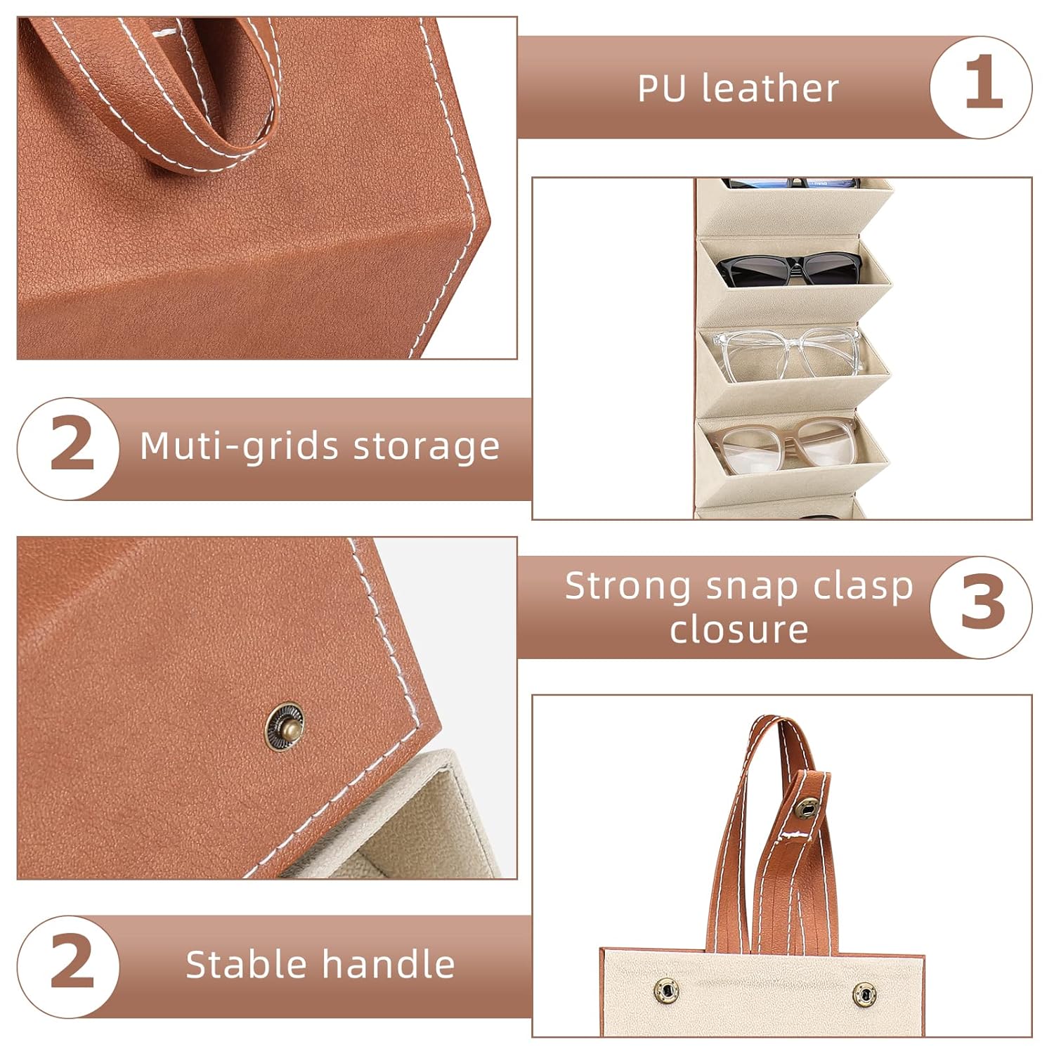Personalised 5 Compartments Sunglasses Organizer Case - Select From Drop Down Menu (No Cod Allowed On This Product) - Prepaid Order Only