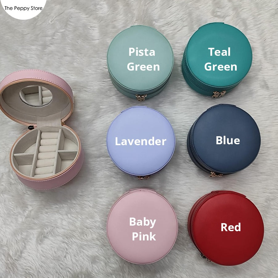 Personalised Name Round Jewellery Pouch (No Cod Allowed On This Product) - Prepaid Orders Only