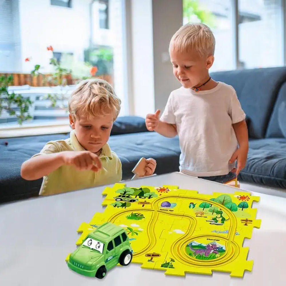 Railcar Dinosaur Series Puzzle Track Game - 13 pcs