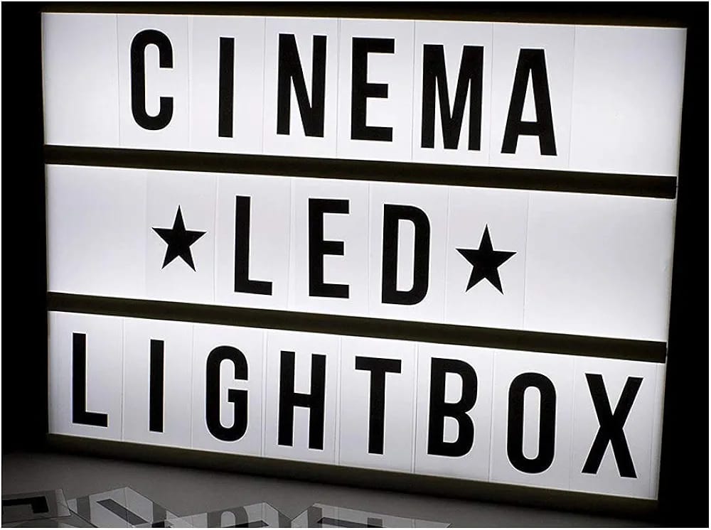 Cinematic 3D Light Box - 96 Letters - A4 Size