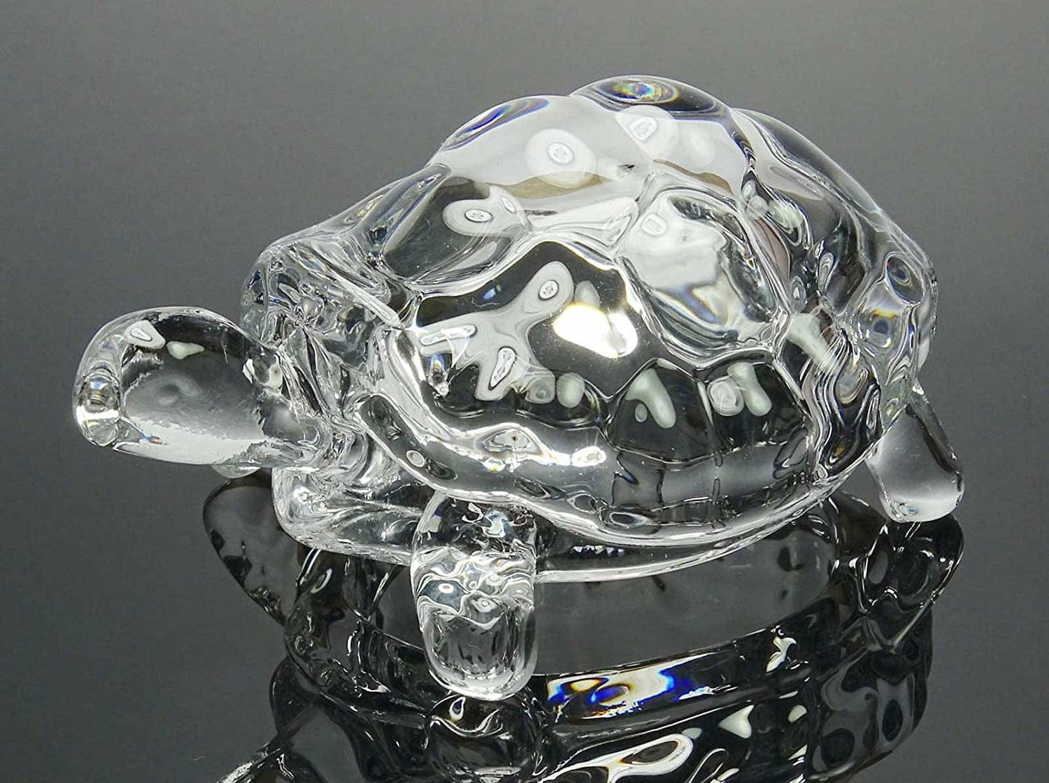 Crystal Glass Turtle Showpiece - Tortoise Decorative Vastu Collectable