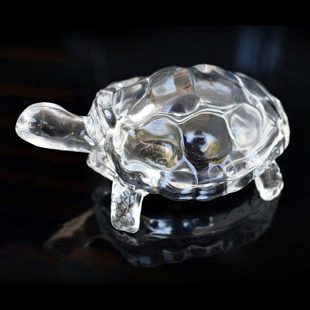 Crystal Glass Turtle Showpiece - Tortoise Decorative Vastu Collectable