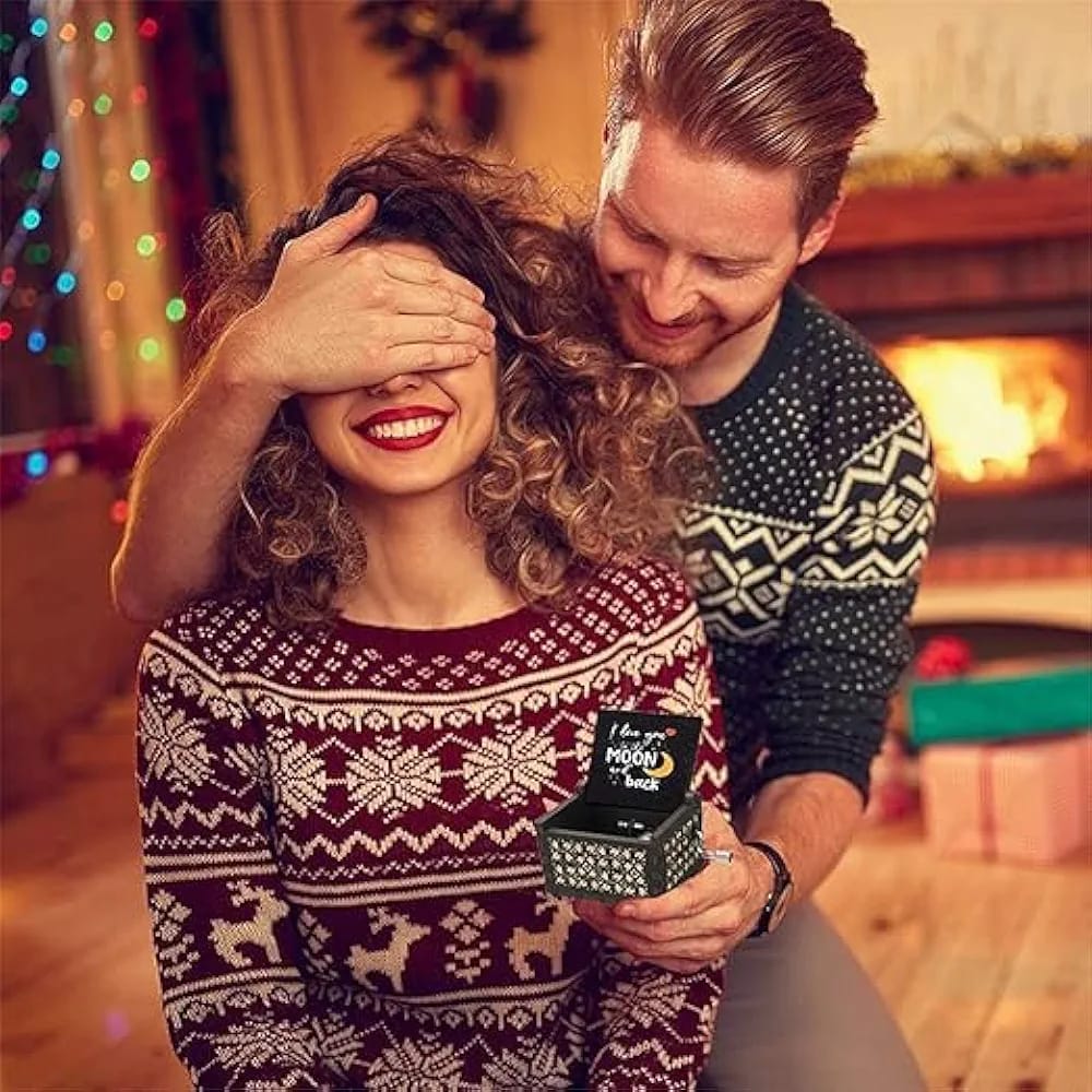 I Love You Till The Moon And Back- You are my Sunshine - Black Music Box