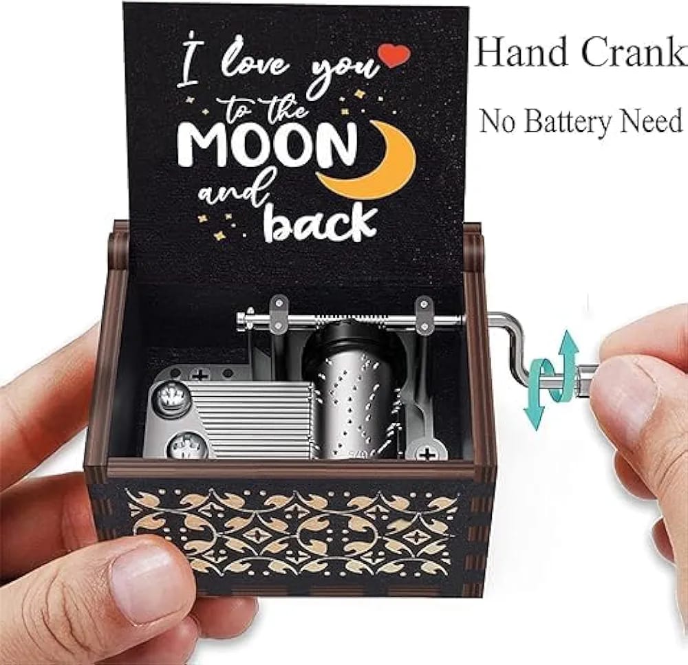 I Love You Till The Moon And Back- You are my Sunshine - Black Music Box