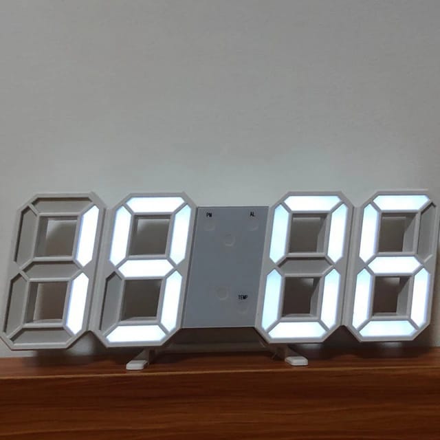 Led Alarm Clock - White
