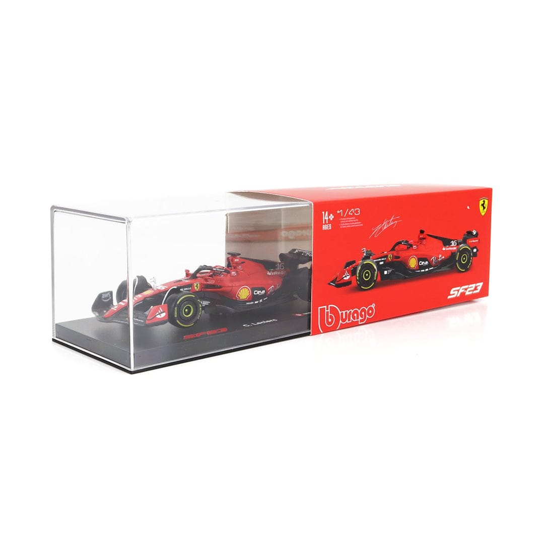 Bburago - 1/43 Scale Model Compatible with Ferrari SF23 - 16 Compatible with Charles Leclerc 2023 Formula 1 Model Car